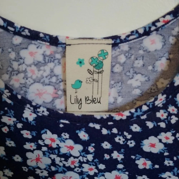 Lily Bleu Cold Shoulder Blue Flower Dress, 10 - Picture 5 of 6